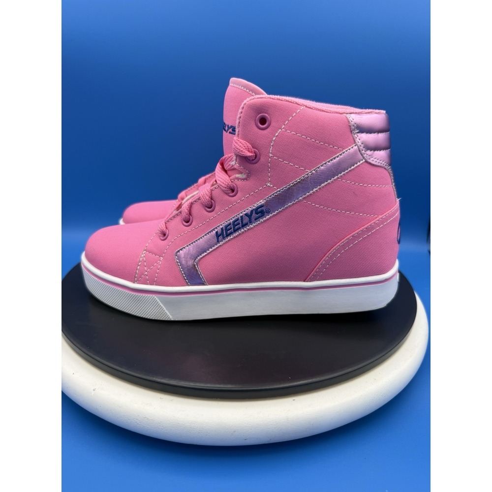 Heelys GR8R Hi Skate Shoes Youth Size 6Y Hi-Top Pink Wheeled Sneakers Skater
